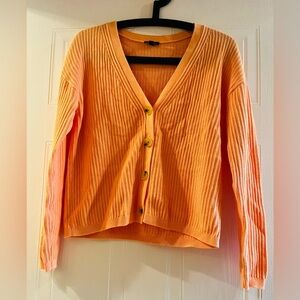 Talbots Vibrant Orange Cardigan Sweater. Small